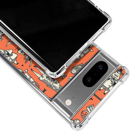 Disney The Nightmare Before Christmas Character Pattern print Google Pixel 7a Clear Case